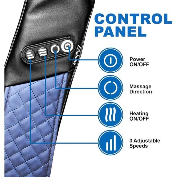 Neck and Shoulder Massager with Heat Shiatsu BackMassage Pillow with 3D Kneading - Picture 8 of 8